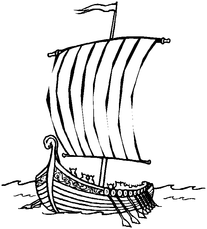 Viking Ship Coloring Pages